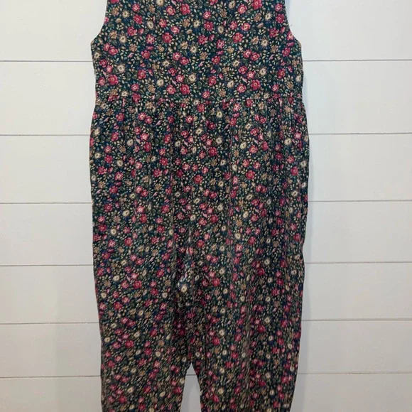 Laura Ashley Mother & Child Floral Corduroy Romper Jumpsuit Adult Size Large - Picture 5 of 9